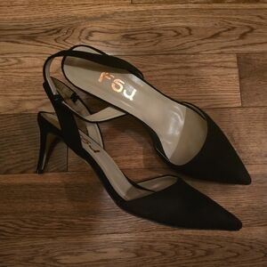 Elegant Black FSJ Slingback Heels